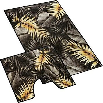 BELLATEX 3D tlač 60 × 100 + 60 × 50 850/095 listy zlatá