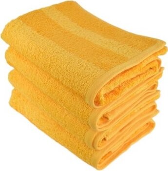 DOMMIO Stripe Sada bambusových uterákov 50 × 90 cm 4 ks žlté