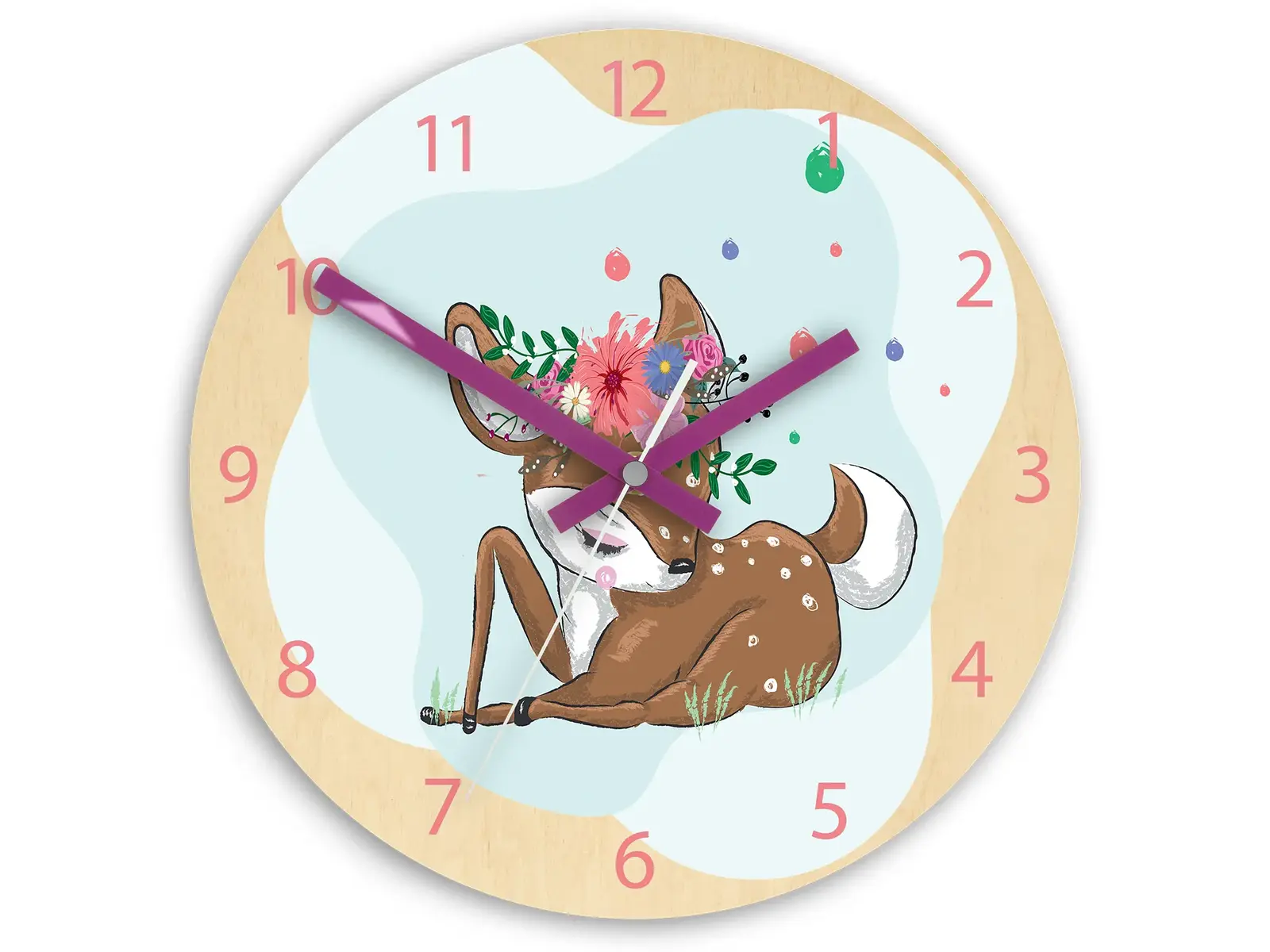 Dětské nástěnné hodiny Ami Jelínek 30 cm vícebarevné