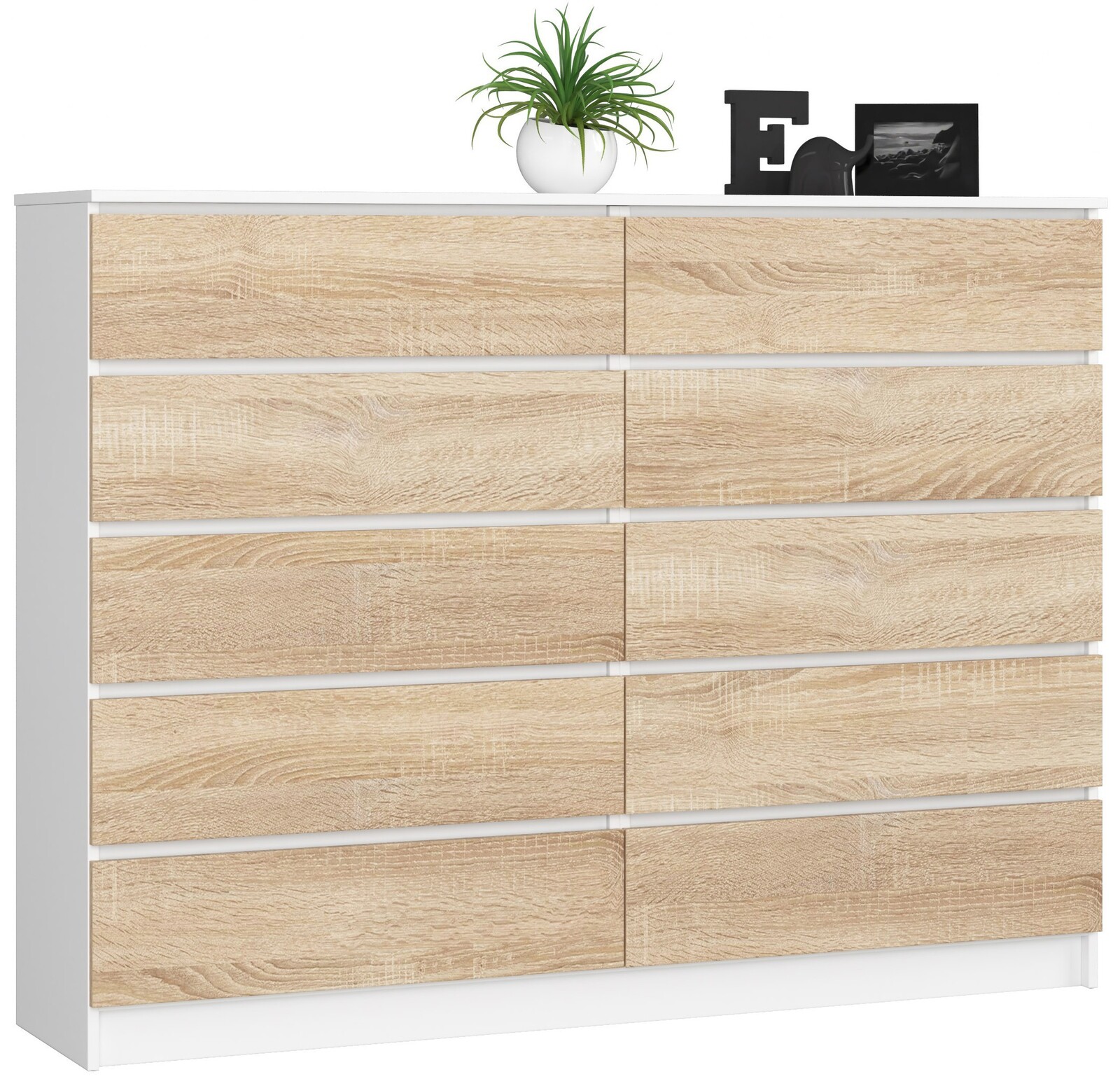 Komoda Rollo K 160  biela/dub sonoma