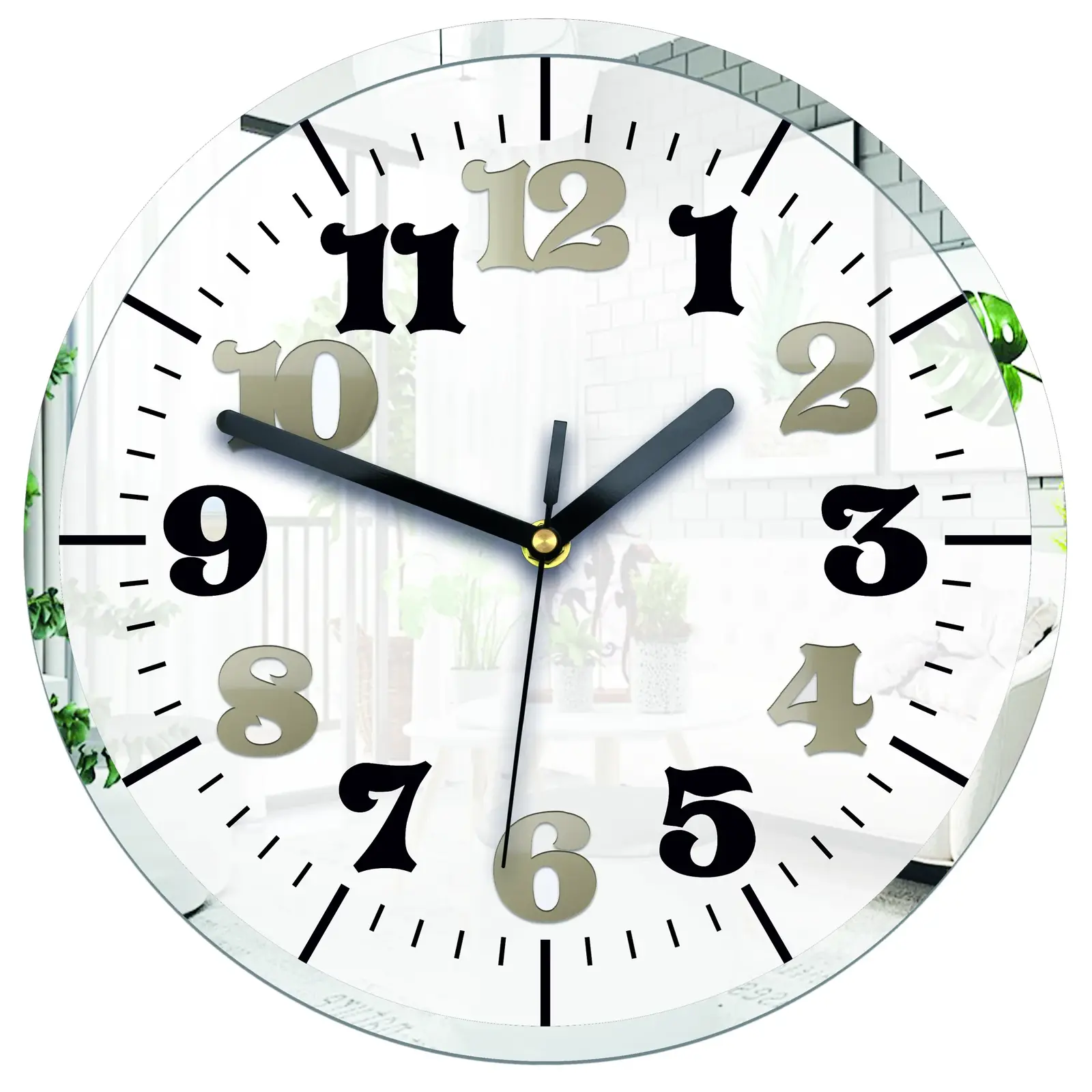 Nástěnné hodiny Alexis 30 cm bílé/zrcadlové