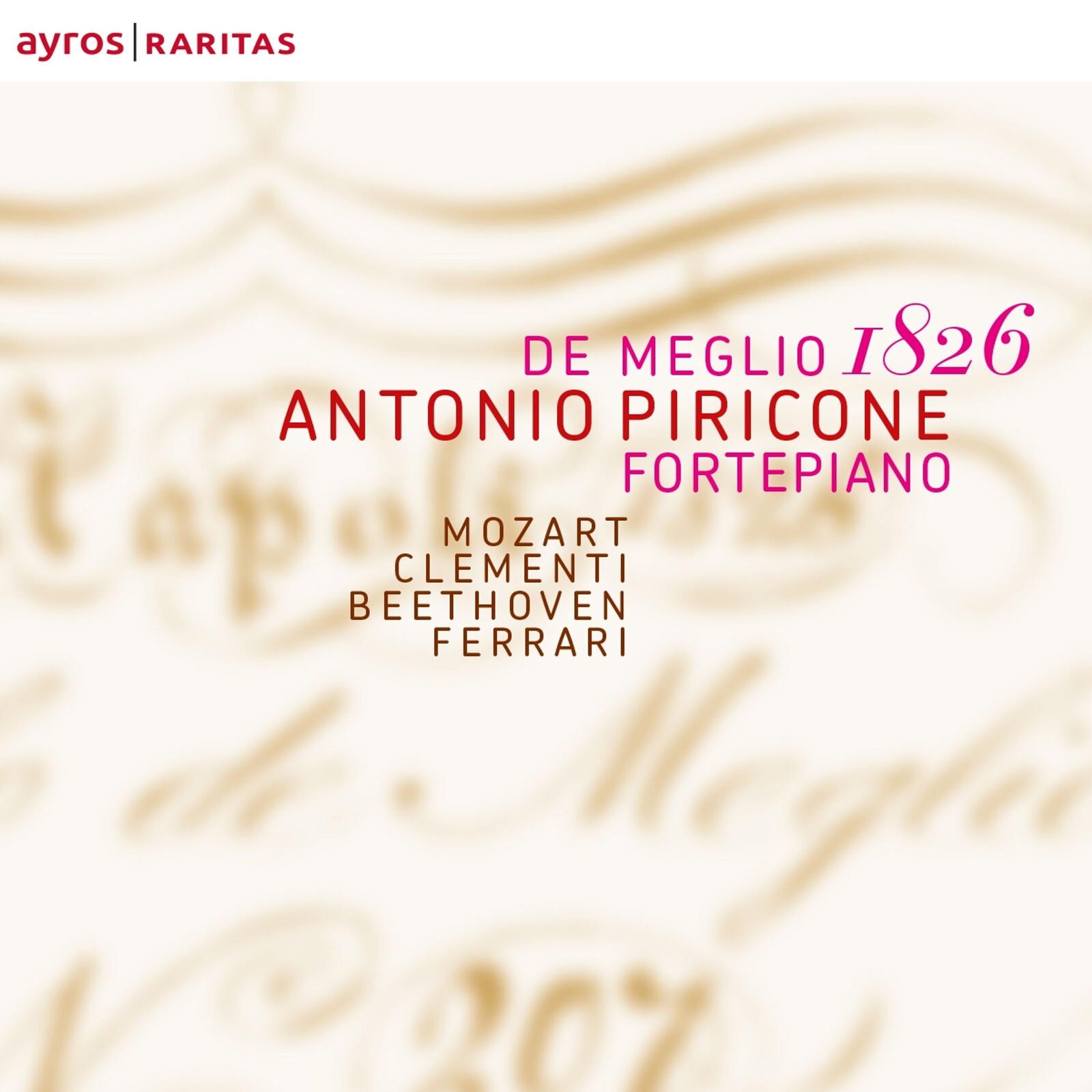 Antonio Piricone, DE MEGLIO 1826, CD