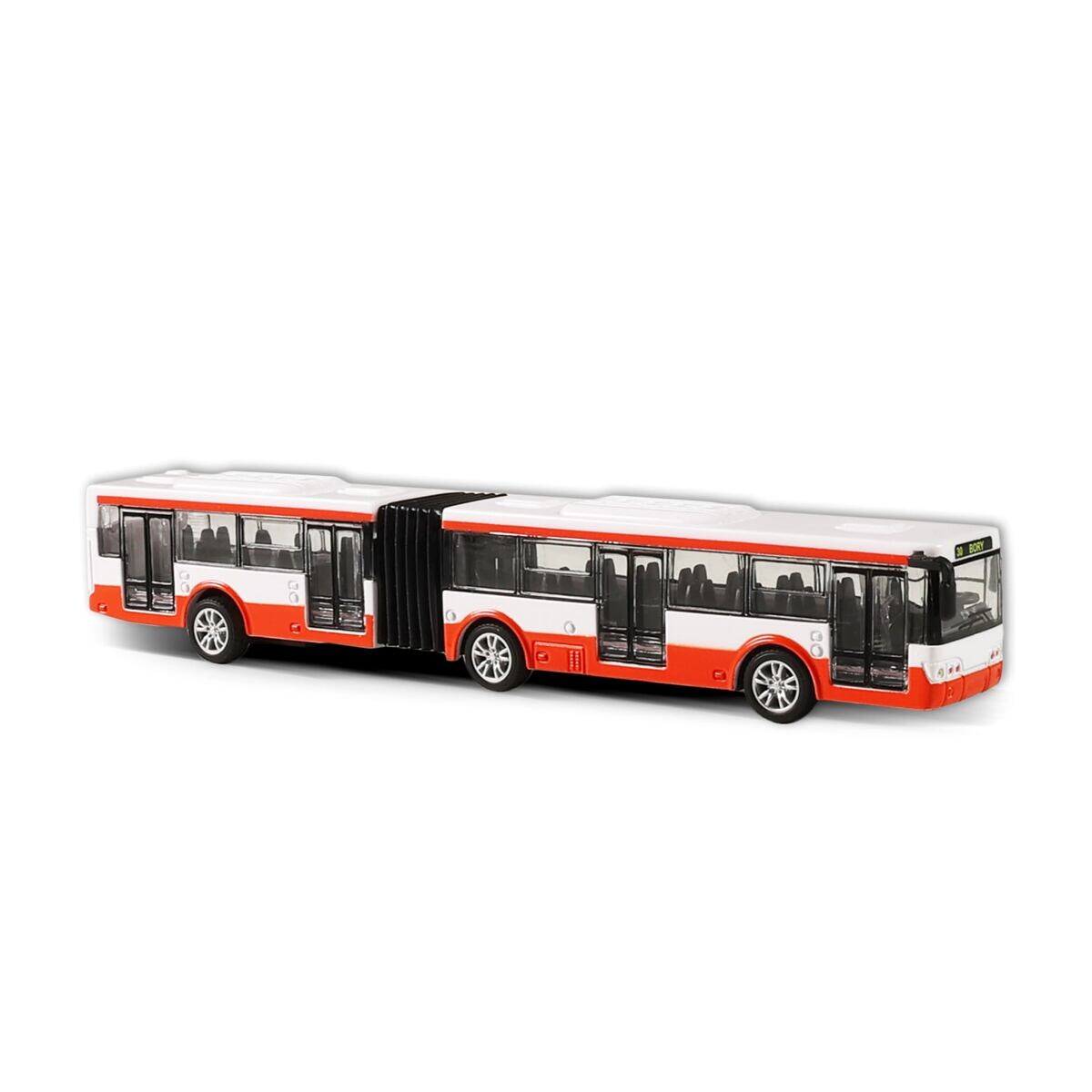 Rappa Kovový kĺbový autobus červený 18 cm