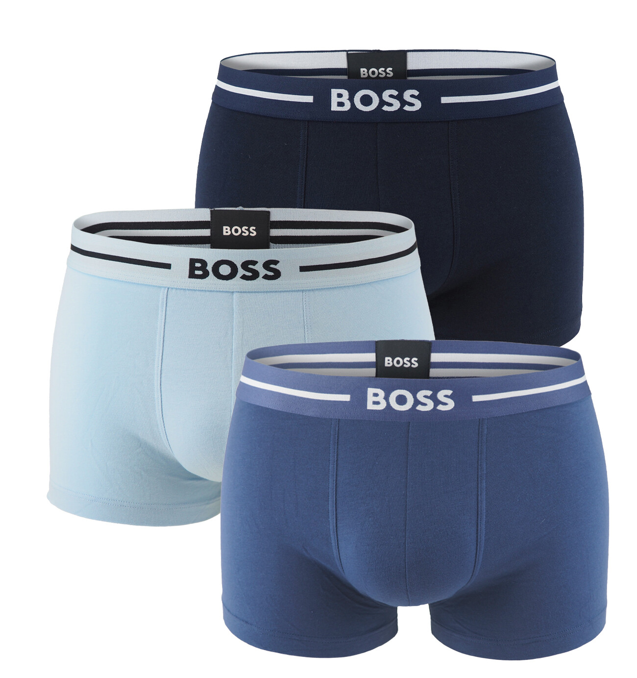 BOSS - boxerky 3PACK eco friendly organic cotton BOLD modern blue tones