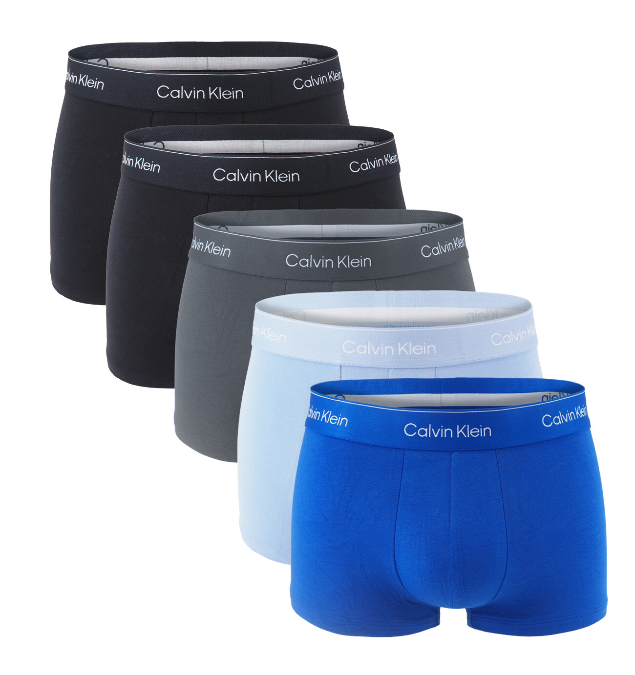 CALVIN KLEIN - boxerky 5PACK Icon cotton stretch black & blue color combo