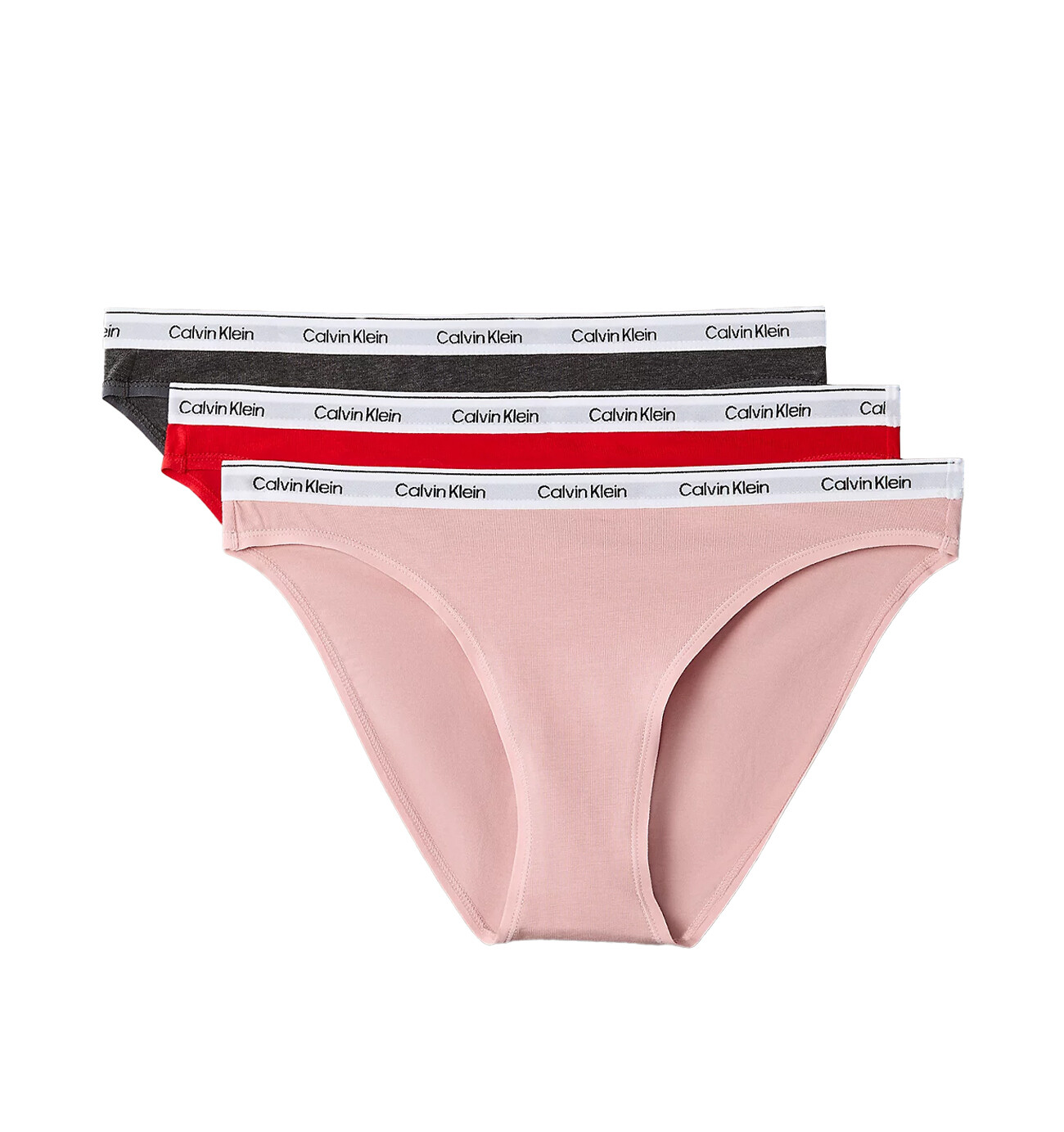 CALVIN KLEIN - nohavičky 3PACK Icon logo everyday essentials red harmony - limitovaná edícia