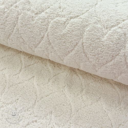 Kabátovina TEDDY Hearts in hearts ecru