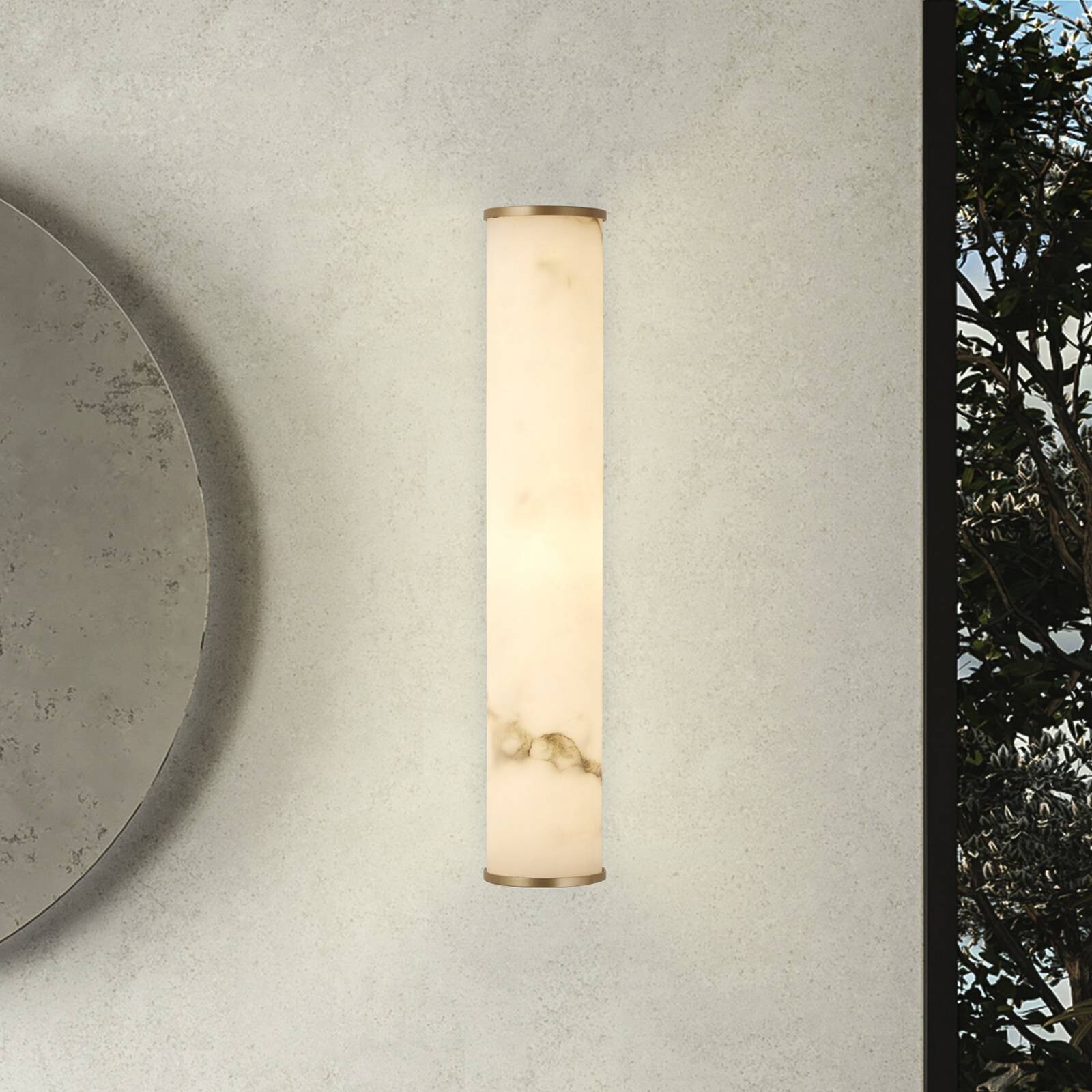 LED nástenné svetlo do kúpeľne Wales, zlatá/mramorovaná, 35 cm oceľ/živica