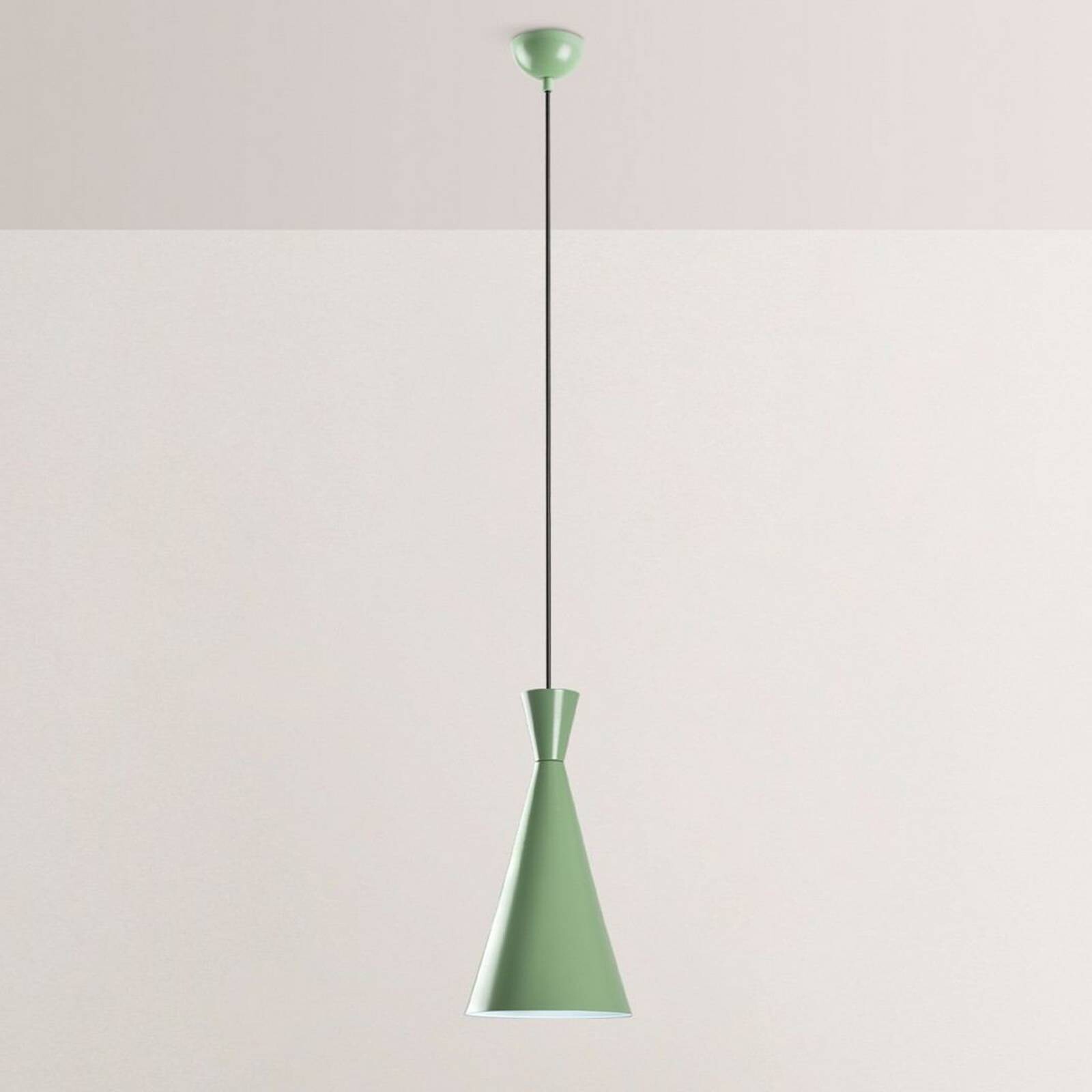 Závesné svietidlo Tom, mätovo zelené, kov, Ø 19 cm, E27