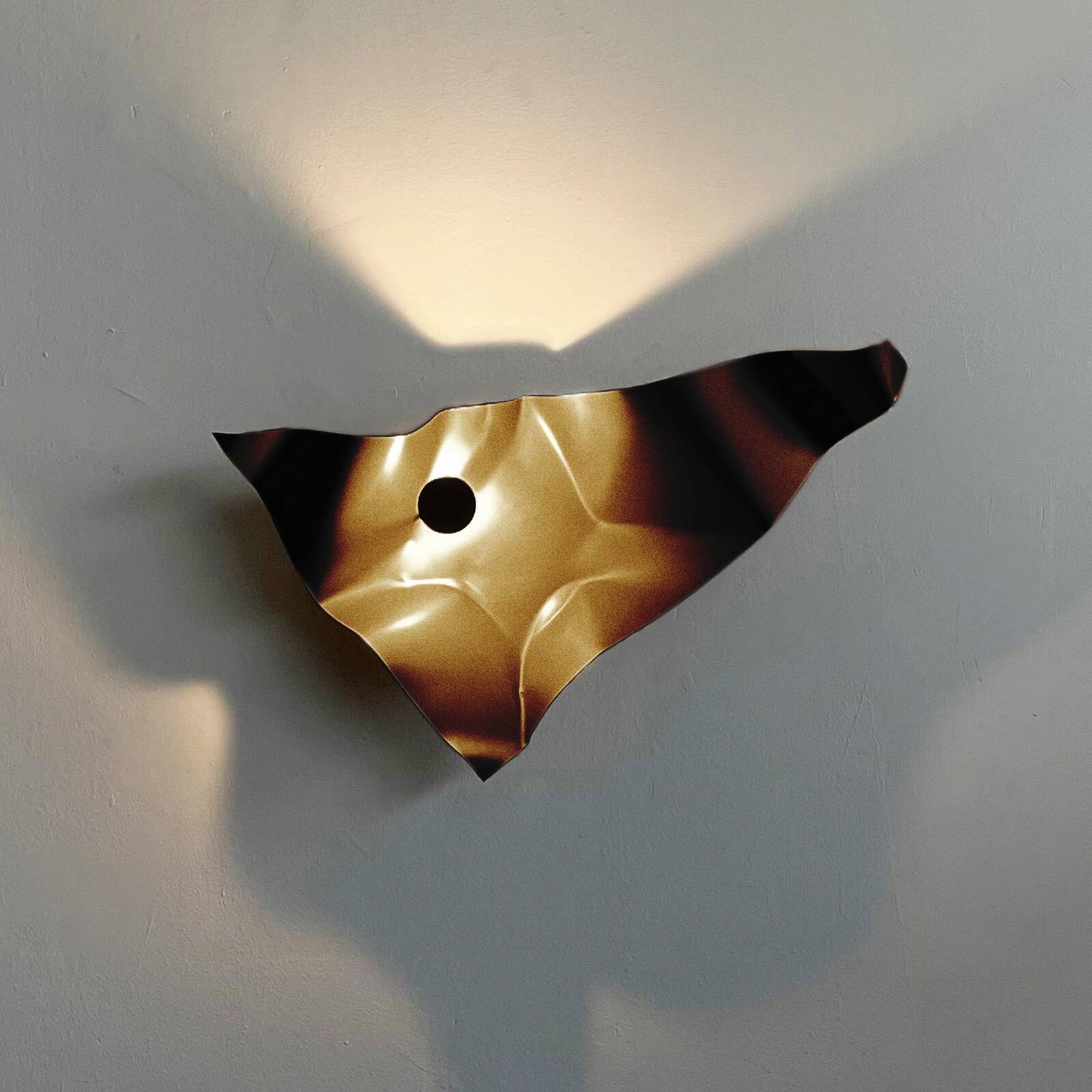 Knikerboker LED nástenné svetlo Zona d'ombra, kávovo hnedá, 79 cm