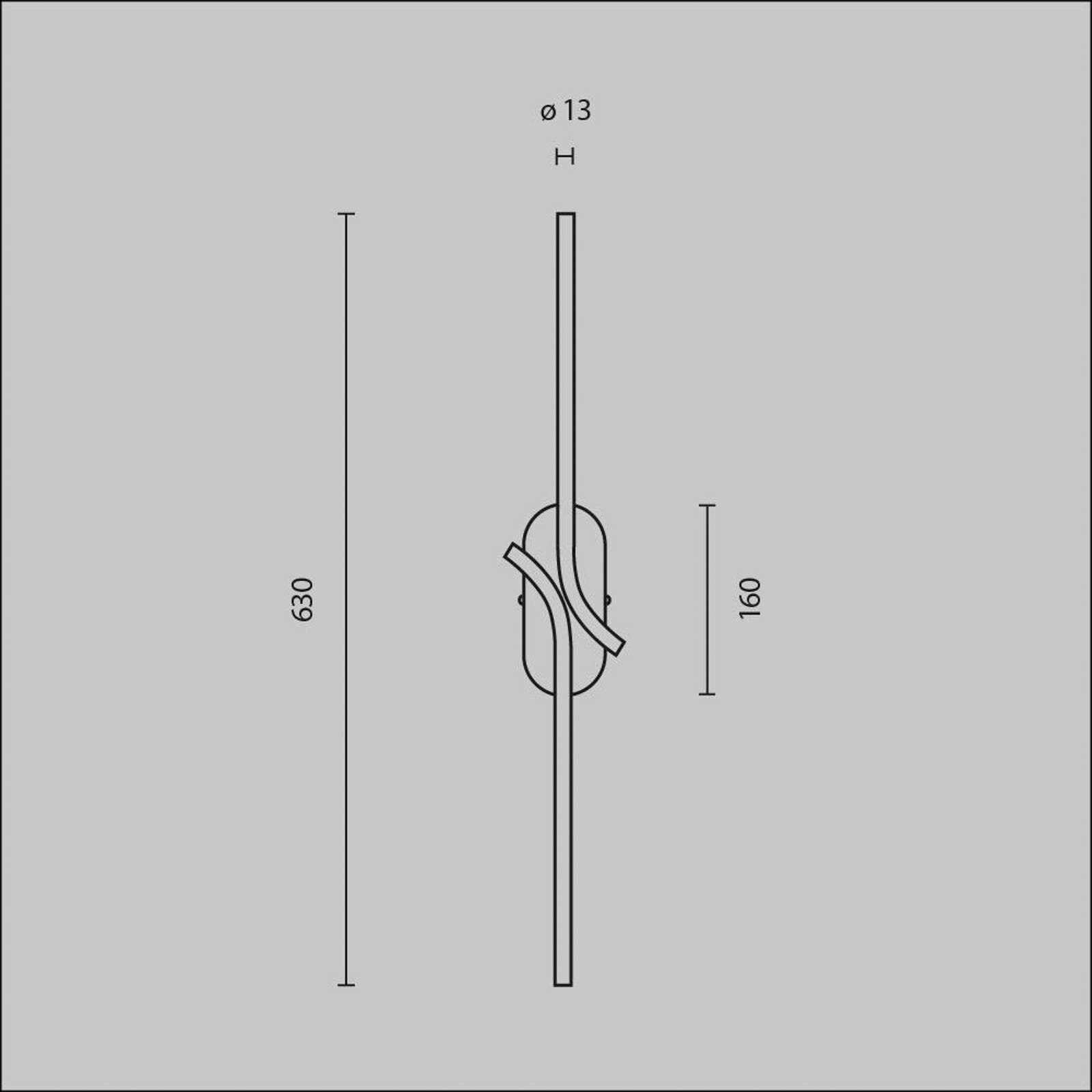 LED nástenné svetlo RENAISSANCE, čierna/čierna, výška 63 cm, 2 svietidlá.