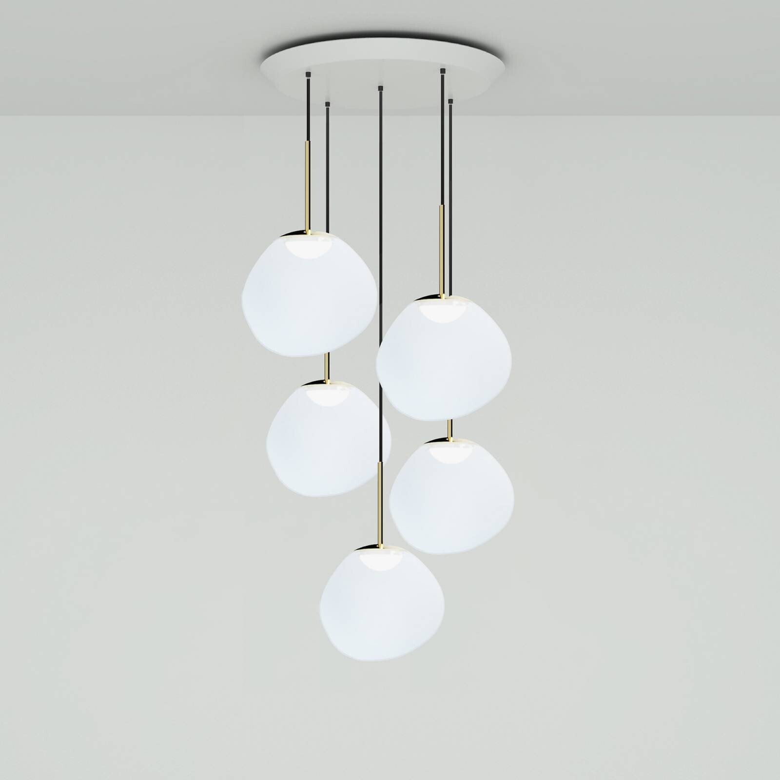 Tom Dixon Melt Pendant System Mini Round, opálová/zlatá farba