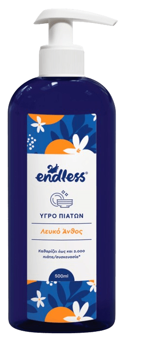 ENDLESS DISHWASHING - Prostriedok na umývanie riadu (white flower (biely kvet), 0,5 L)