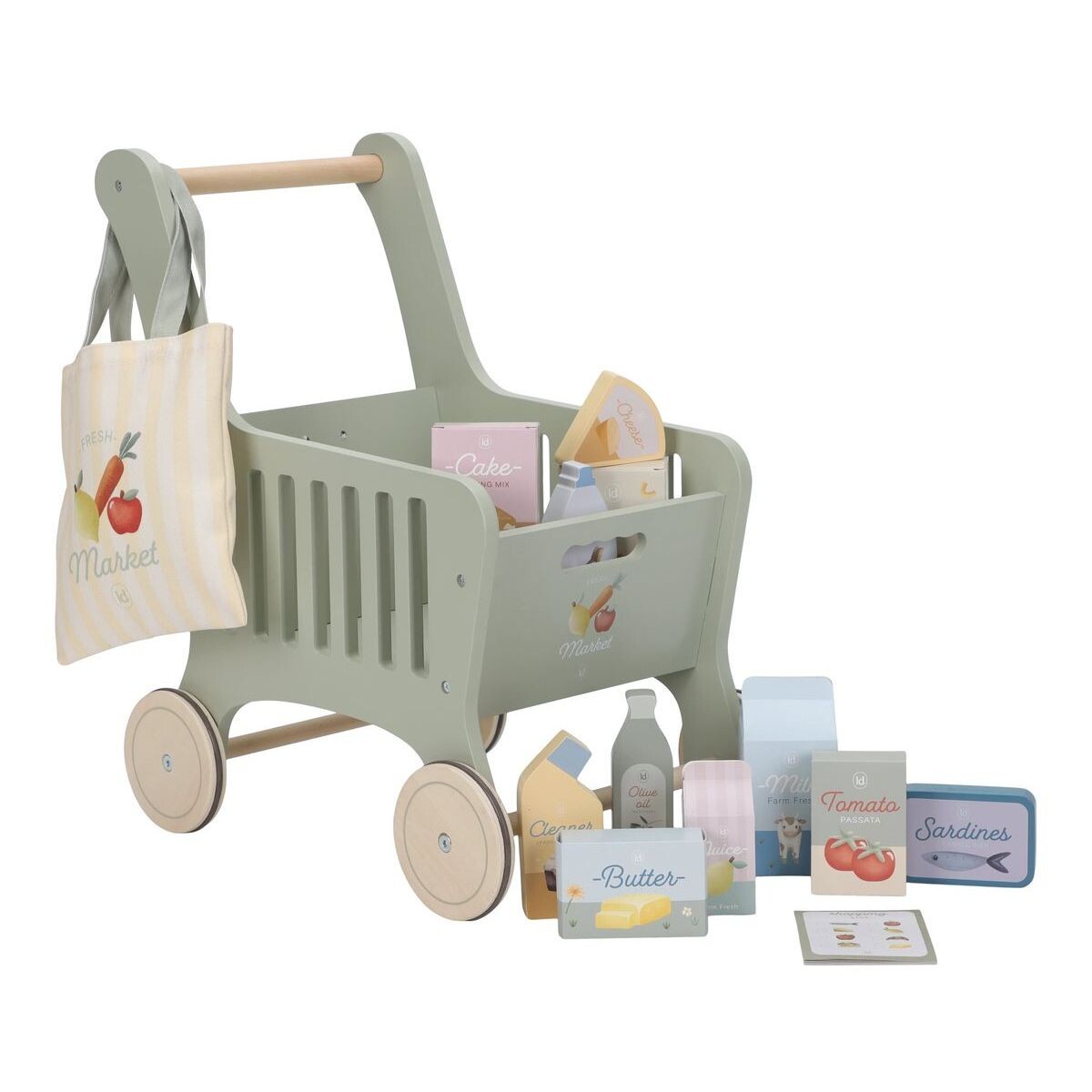 Little Dutch Nákupný vozík s doplnkami drevený