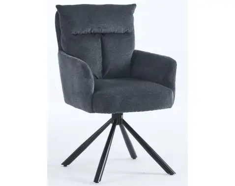 Jedálenská stolička Stephanie, tmavo šedá látka%