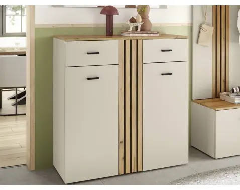 Skrinka s policami/botník Lima, béžová kašmír/dub evoke%