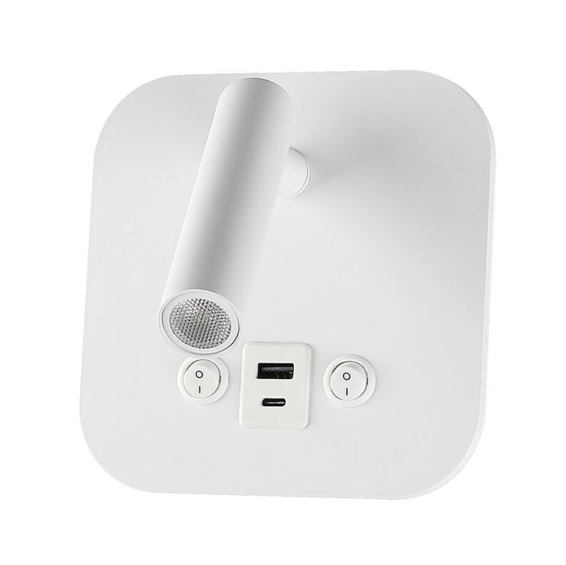 LED Solution Biele nástenné LED svietidlo s USB/PD nabíjaním 8W 240026