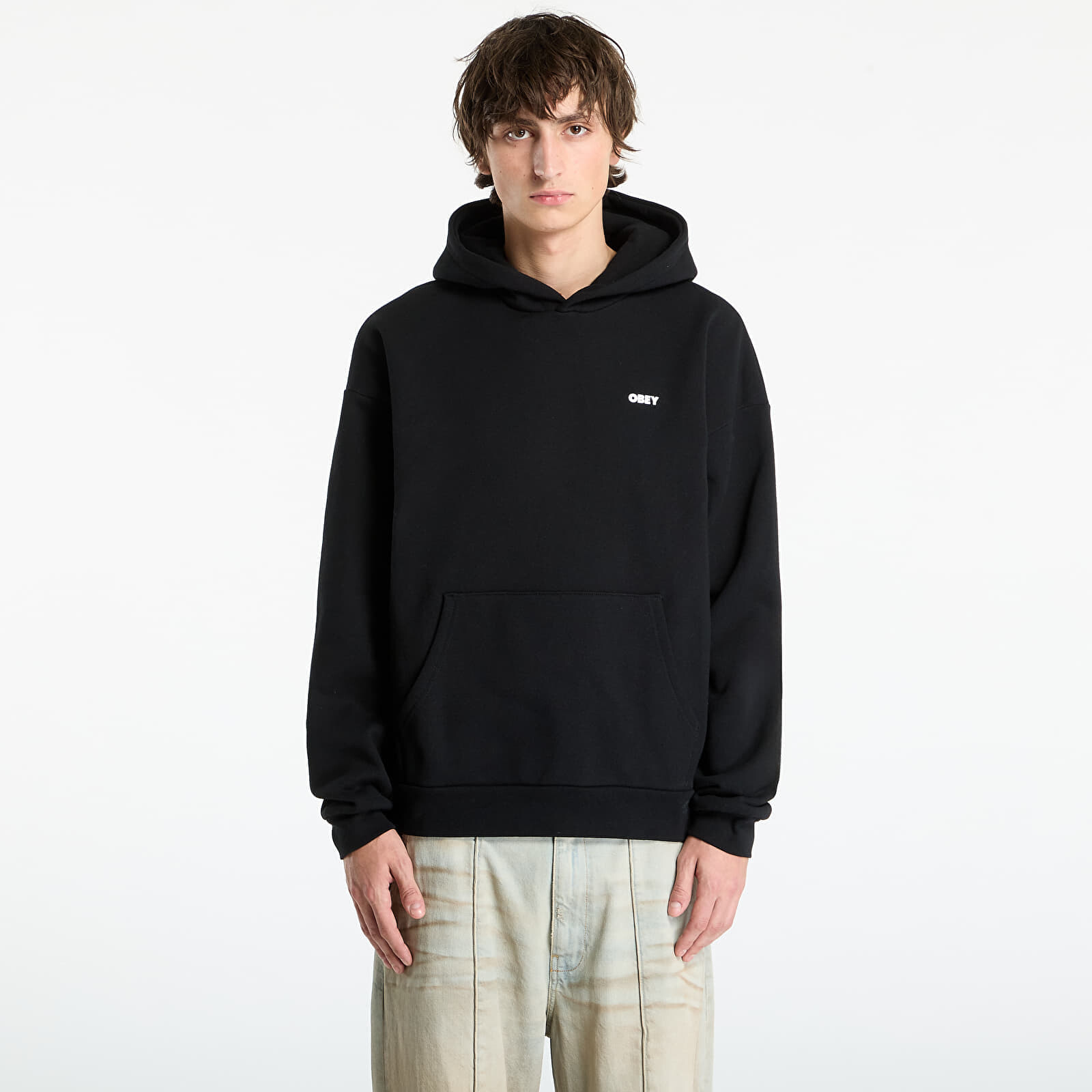 Mikina OBEY Bold Star Extra Heavy Hood Black L