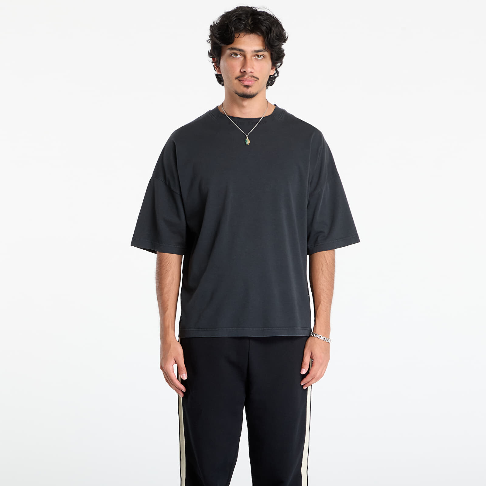 Tričko Palm Angels Curved Logo Loose Collar Tee Vintage Black/ Black M