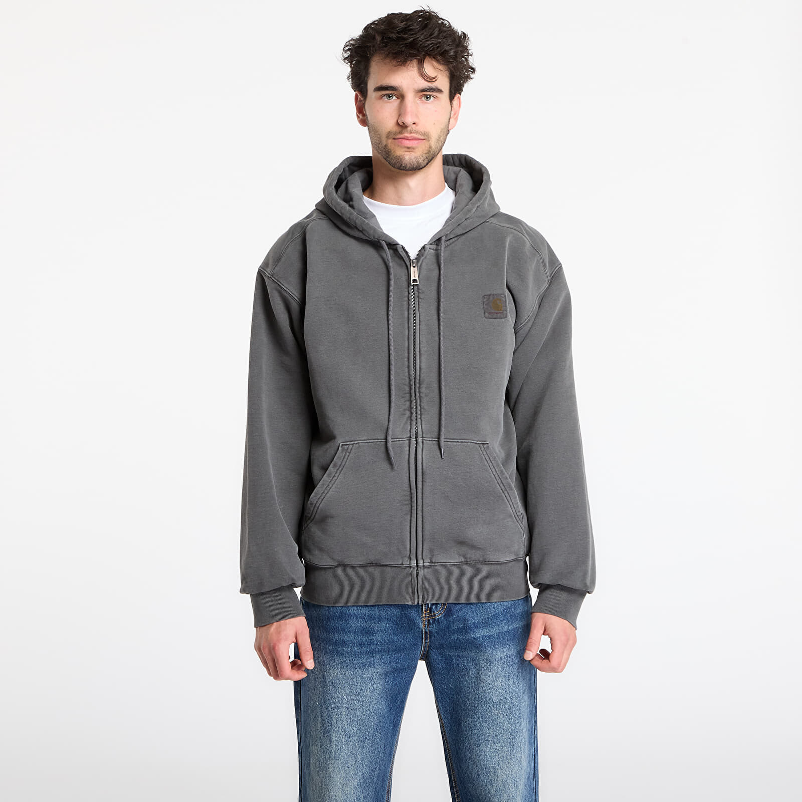 Mikina Carhartt WIP Hooded Vista Jacket Black Garment Dyed S