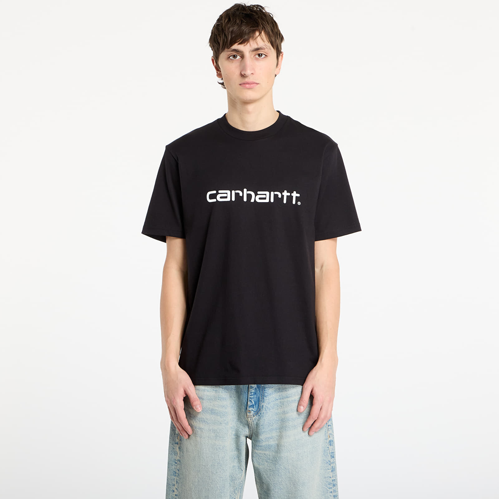 Tričko Carhartt WIP S/S Script T-Shirt Black/ White XS