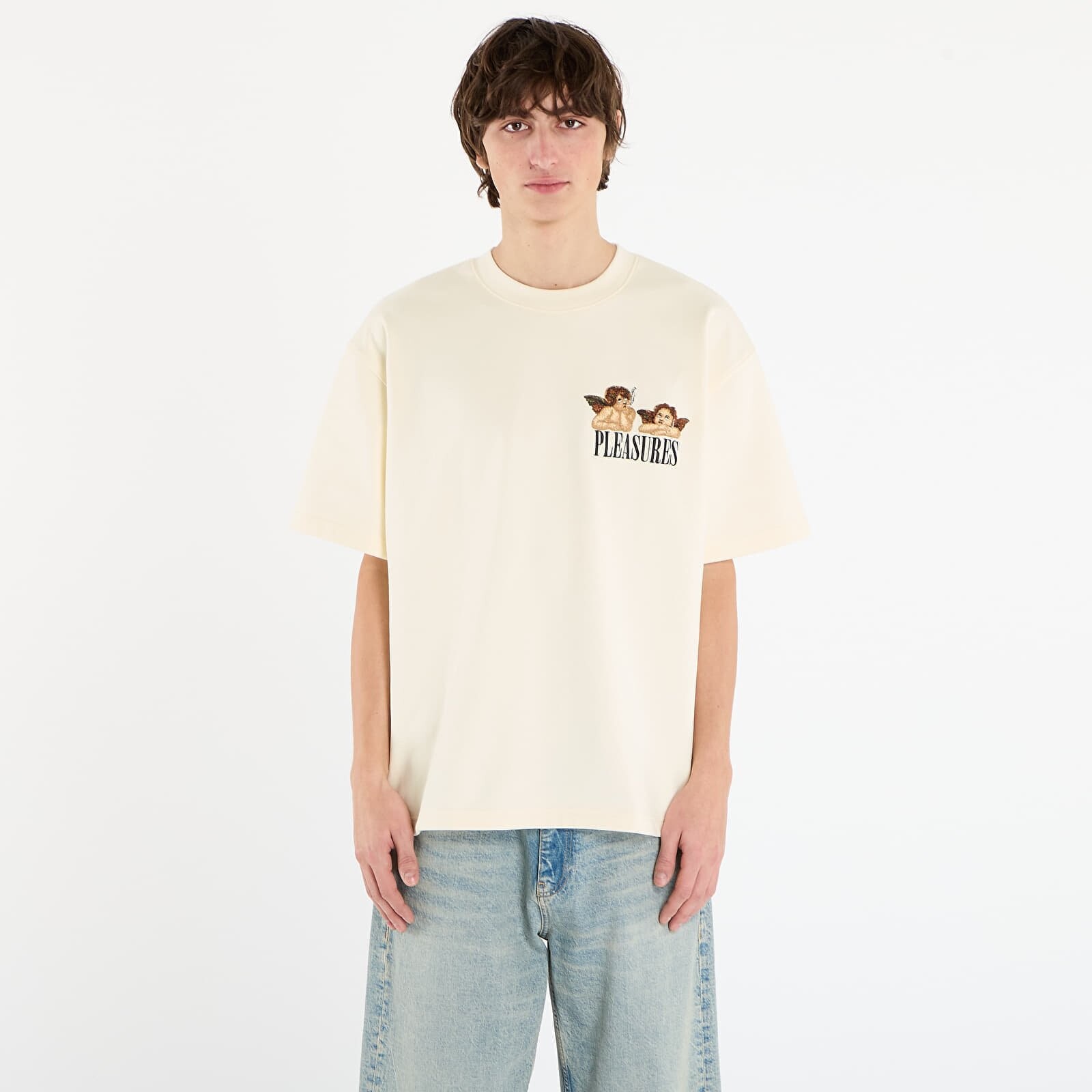 Tričko PLEASURES Dynamic Short Sleeve Crewneck Ecru L