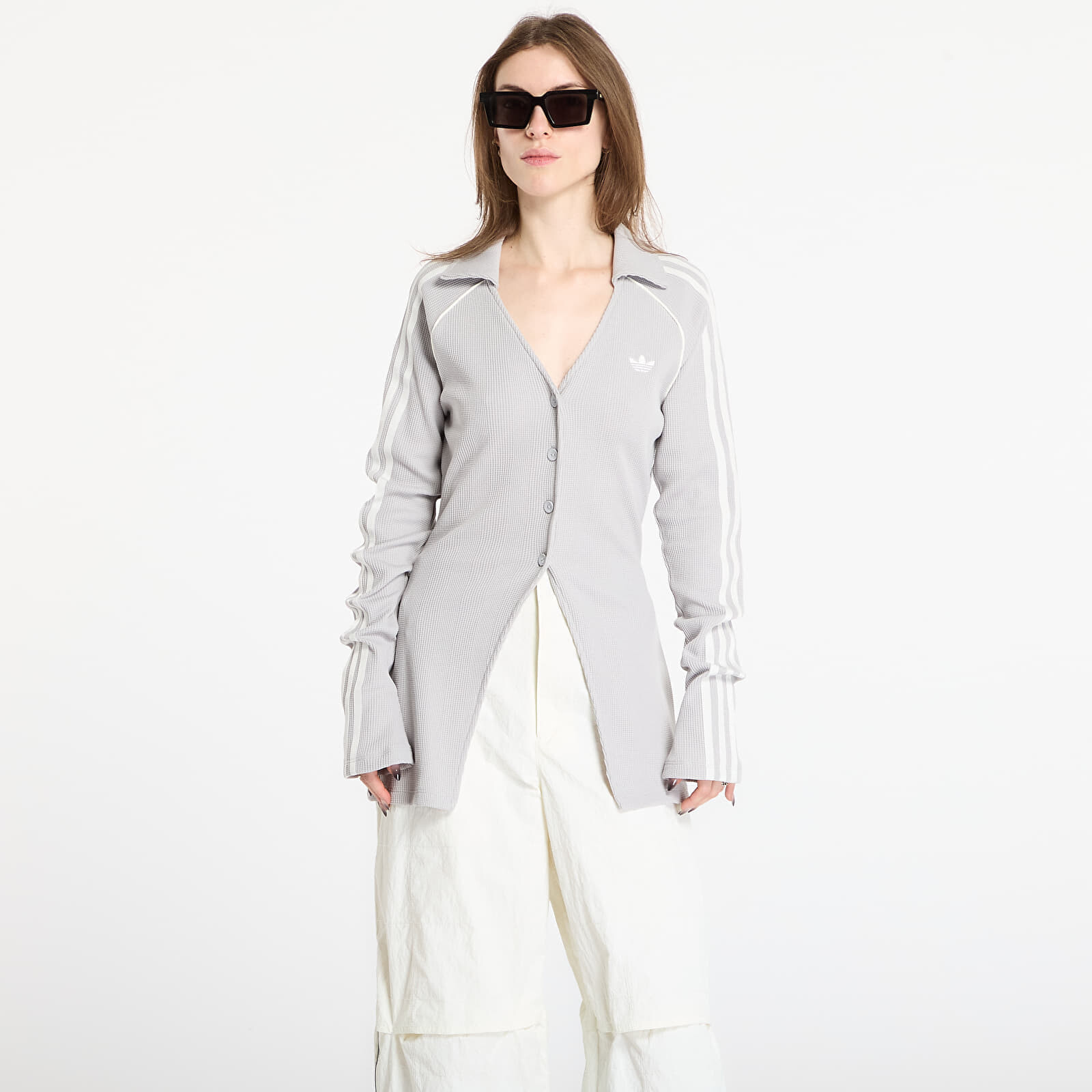 adidas Button Down Top Grey Two S