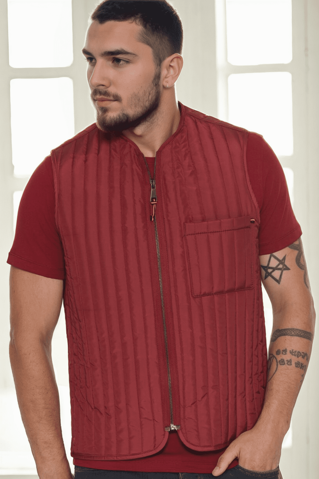 Pánska vesta Dewberry bordová