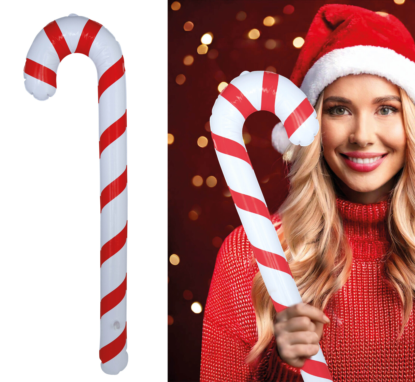 Guirma Nafukovacia rekvizita - Vianočná lízanka 90 cm