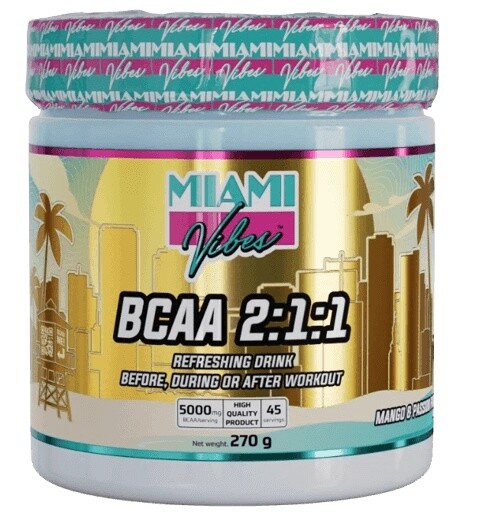 Miami vibes bcaa 2:1:1 powder 270 g - fruit punch
