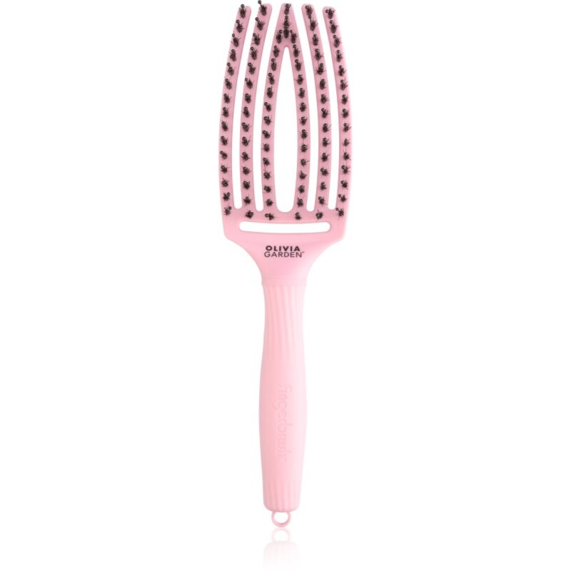 Olivia Garden Fingerbrush ThinkPink Boar & Nylon Jaipur Rose kefa na vlasy 1 ks