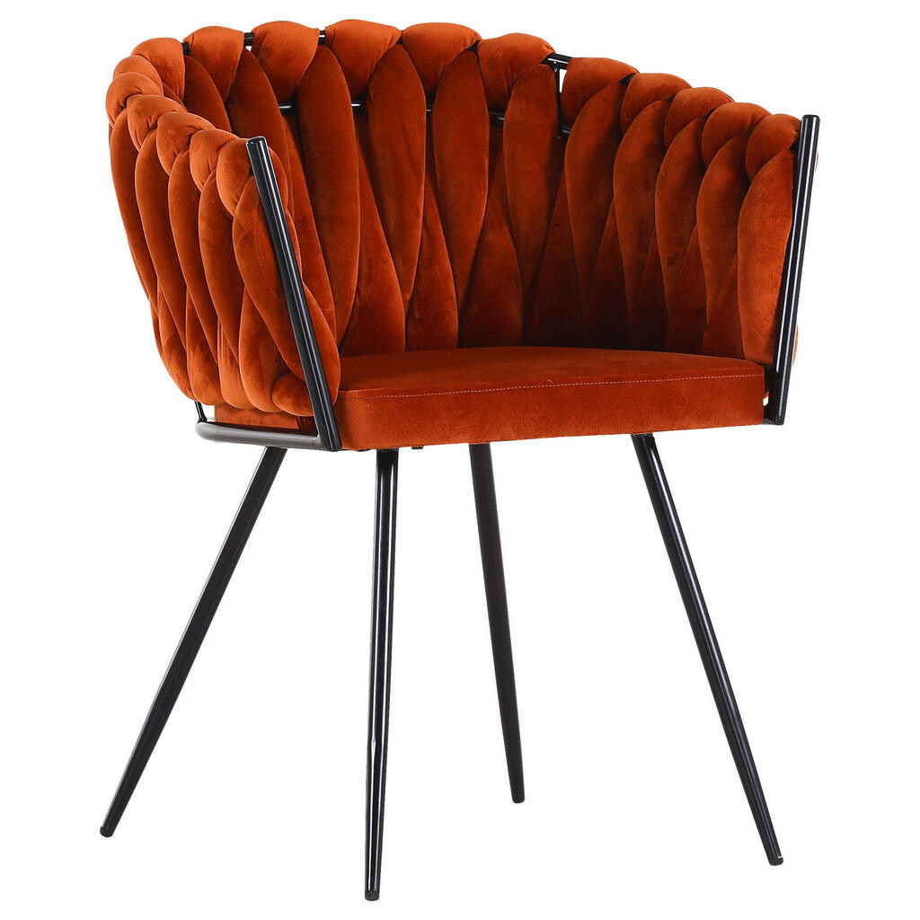 Landscape STOLIČKA S PODRÚČKAMI, hliník, velúr, oranžová