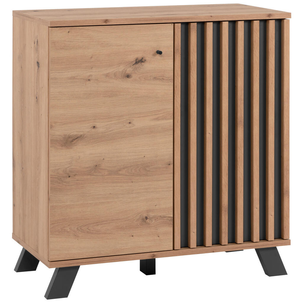 MID.YOU KOMODA, antracitová, dub artisan, 80/85/40 cm