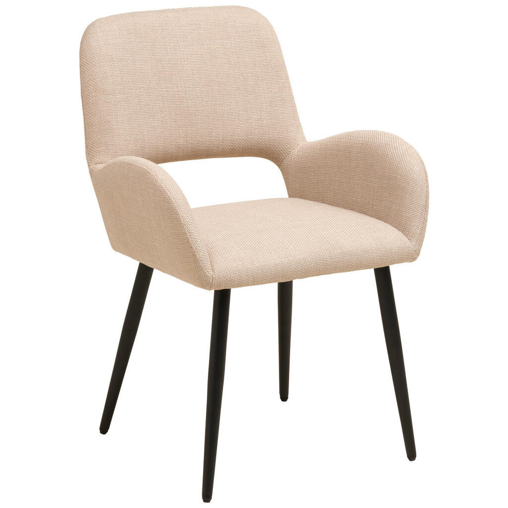 MID.YOU STOLIČKA S PODRÚČKAMI, železo, tkaná textília, béžová