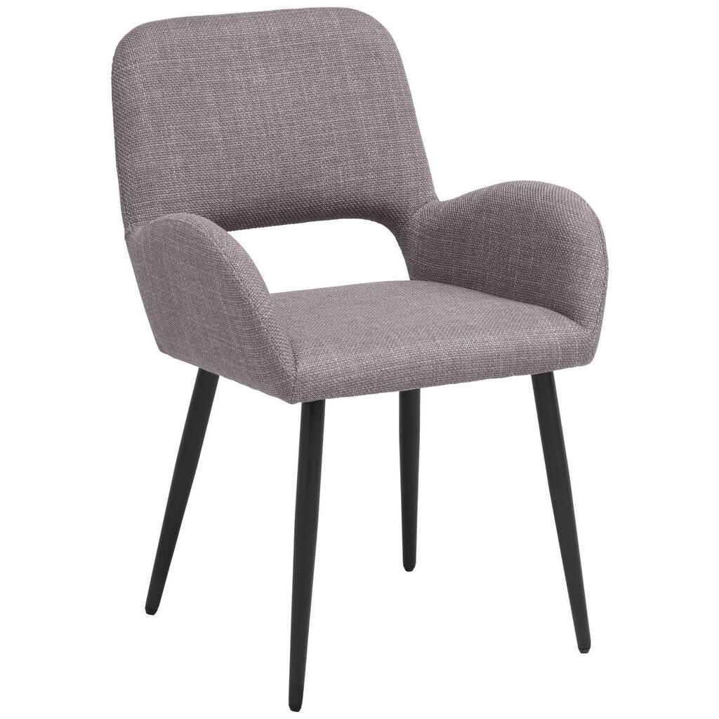 MID.YOU STOLIČKA S PODRÚČKAMI, železo, tkaná textília, hnedá, sivá, čierna