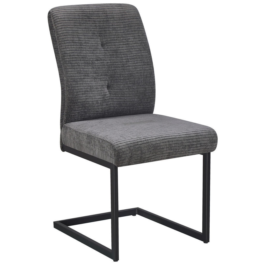 MID.YOU STOLIČKA S PRUŽNÝM PODNOŽÍM, kord, sivá, čierna