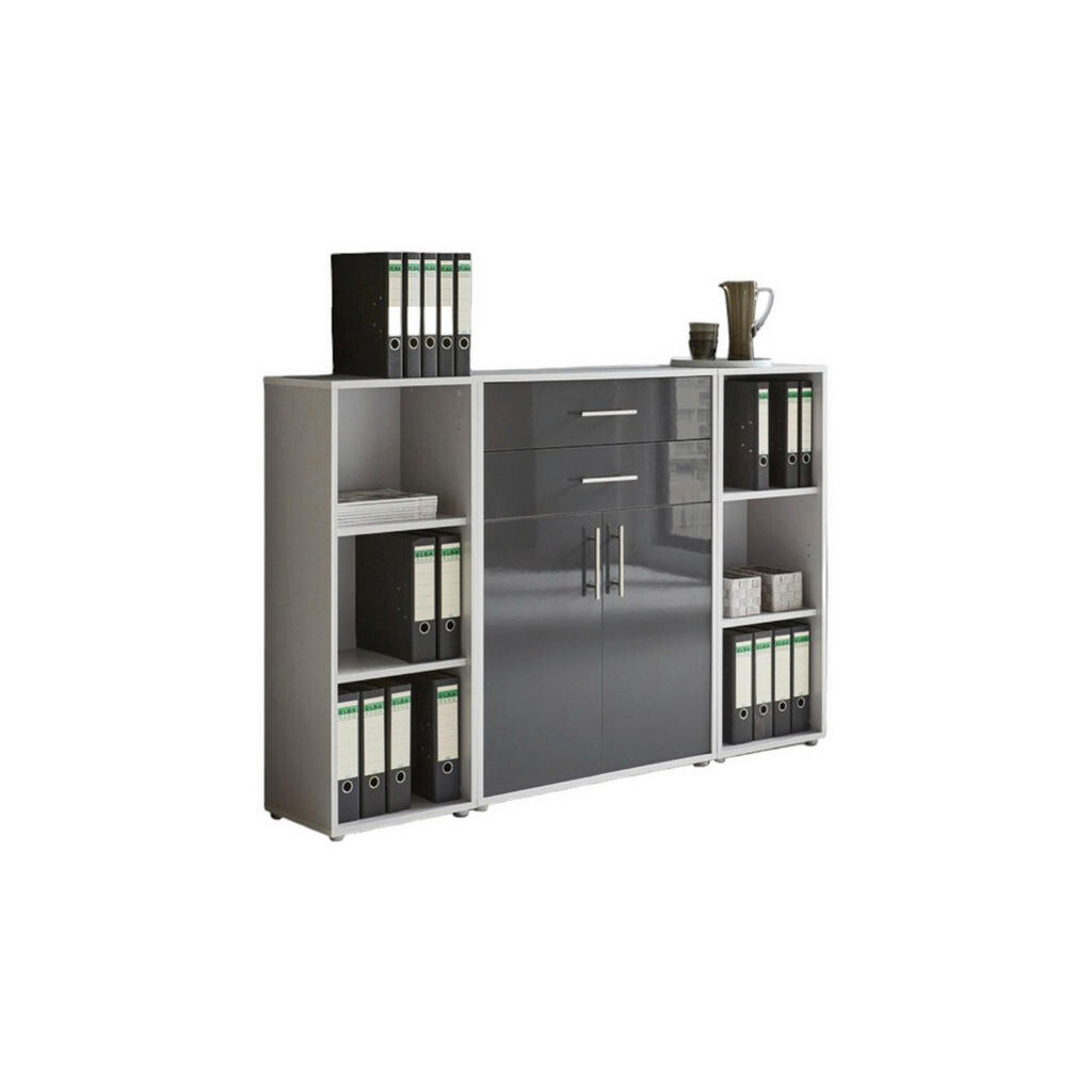 MID.YOU SKRINKA NA DOKUMENTY, sivá, antracitová s vysokým leskom, 172,6/113,6/33 cm