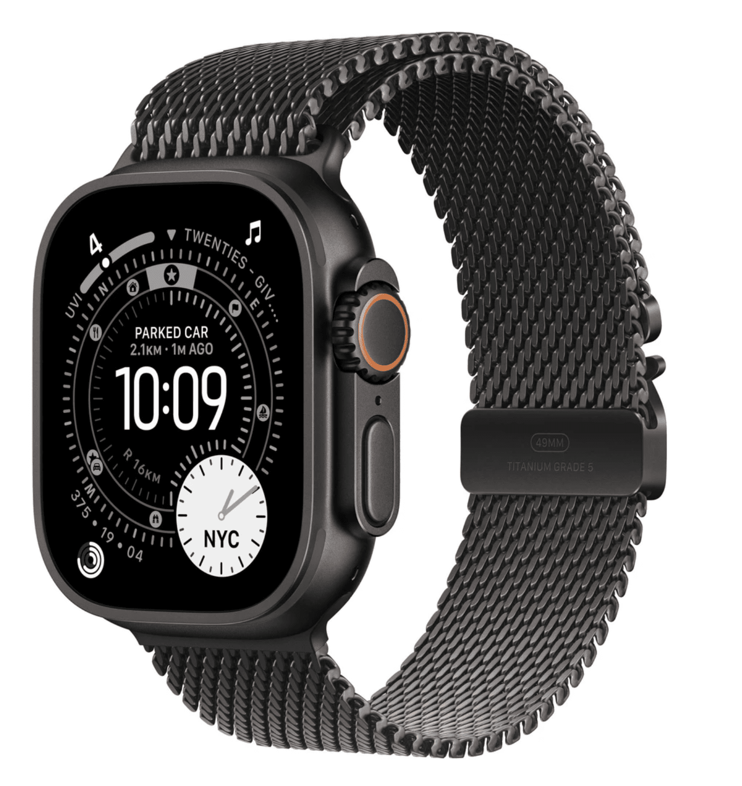 APPLE Watch Ultra 3 GPS + Cellular 49mm čierny titán - čierny titánový milánsky ťah - S