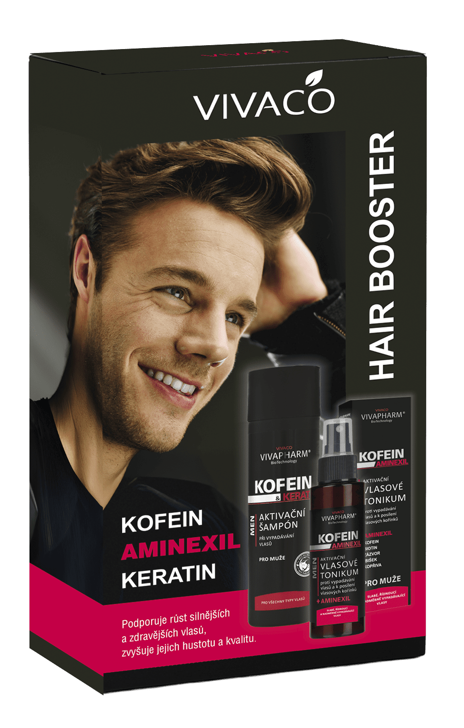 VIVACO Darčeková kazeta kofeín šampón + vlasové tonikum