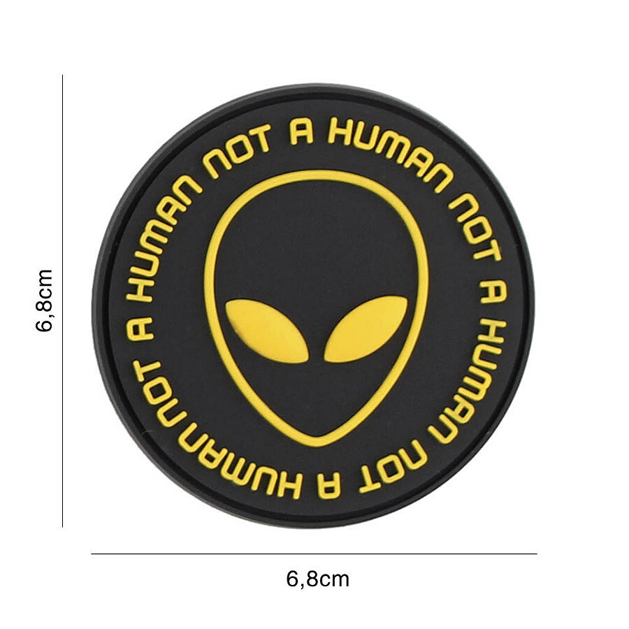 Gumená nášivka Fostex Not human - čierna-žltá