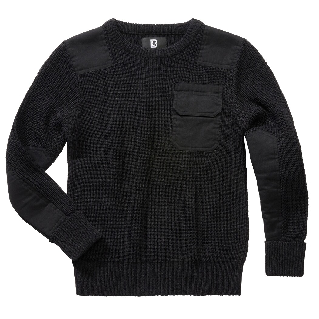 Sveter detský Brandit Kids BW Pullover- čierny, 146/152