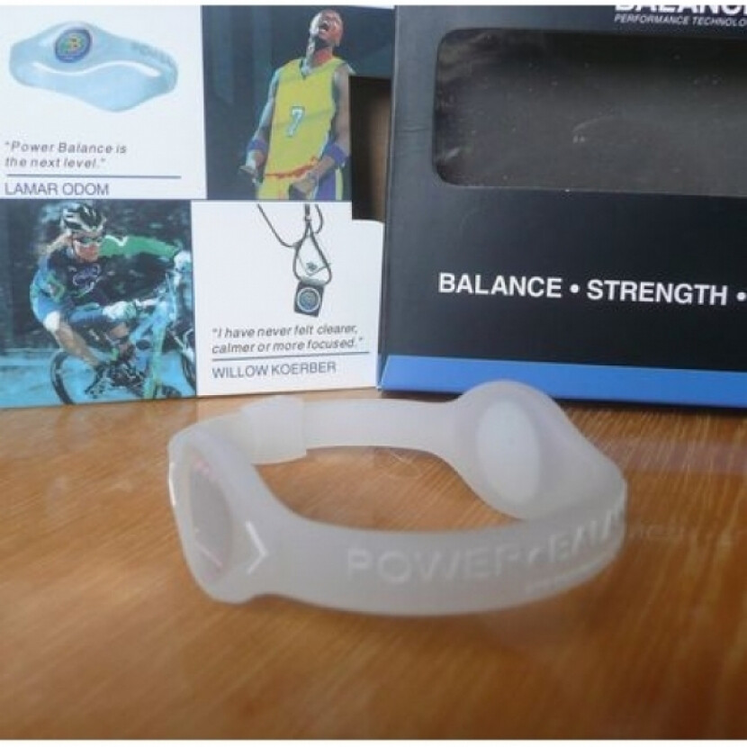 Balančný náramok s hologramom Power Balance - priehľadný-biely, XS