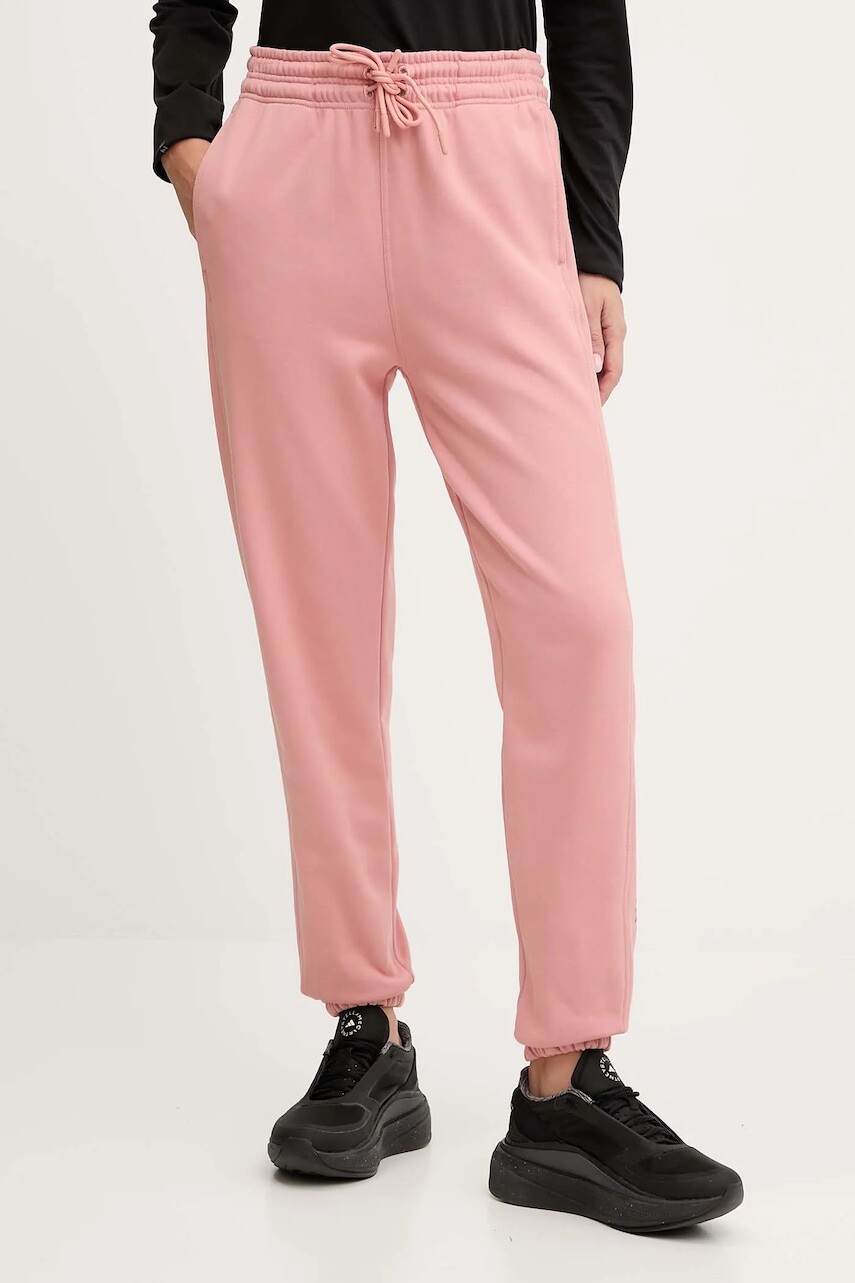 Bavlnené tepláky adidas by Stella McCartney oranžová farba, jednofarebné, JX2717