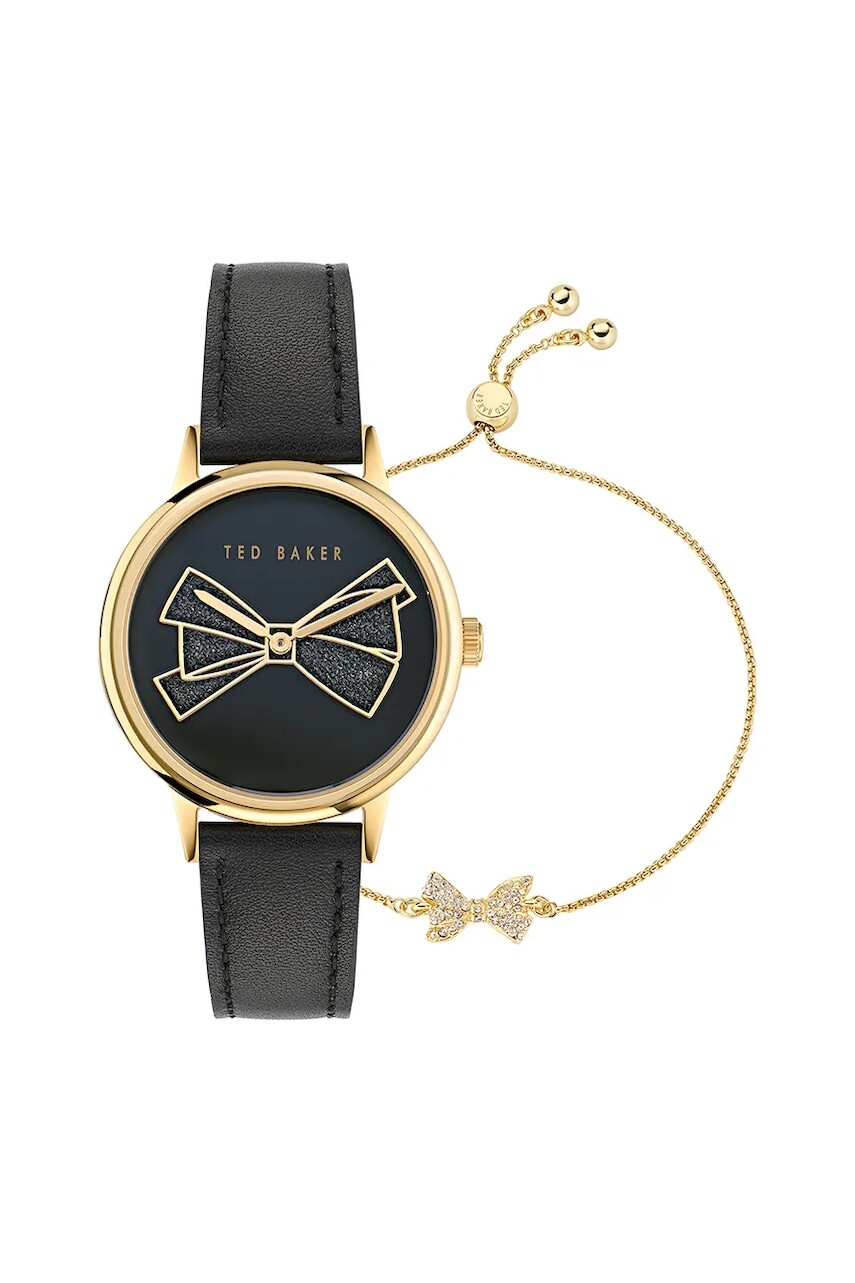 Hodinky a náramok Ted Baker čierna farba, BKGFW2402