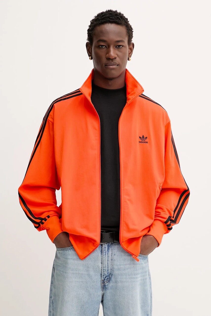 Mikina adidas Originals Firebird oranžová farba, s nášivkou, JY1348