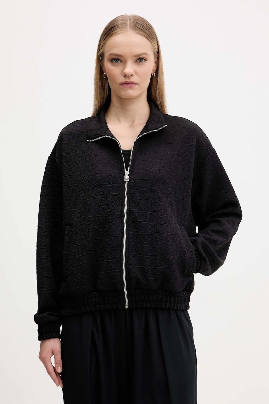 Mikina HUGO čierna farba, jednofarebná, 50546624