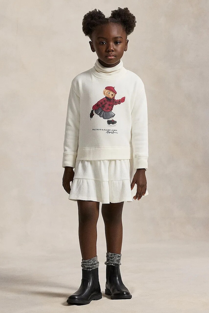 Dievčenské šaty Polo Ralph Lauren béžová farba, mini, áčkový strih, 312981086001