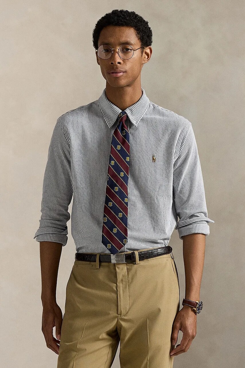 Bavlnená košeľa Polo Ralph Lauren biela farba, regular, s klasickým golierom, 710979489