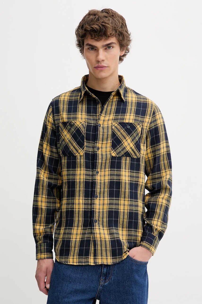 Košeľa Von Dutch žltá farba, regular, s klasickým golierom, VD.1.CHL.JACK