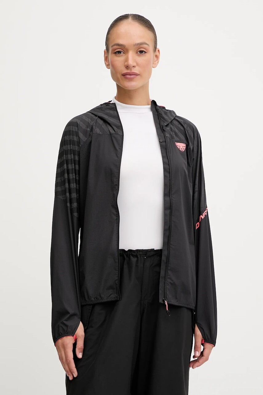 Športová bunda Dynafit Trail Reflective Wind čierna farba, 08.0000071985